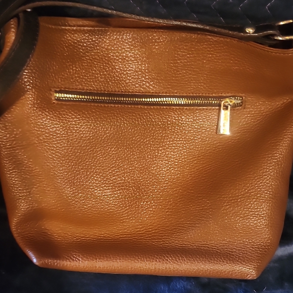 Leather Tote Bag in Cognac Brown - Women